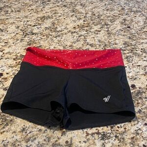 Varsity Black and Red Athletic Shorts
